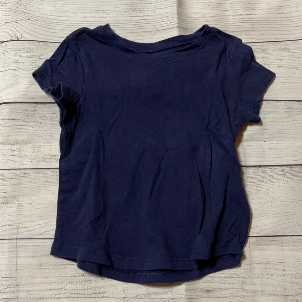 Old Navy Crew Neck Navy Short Sleeve Shirt size 18-24M